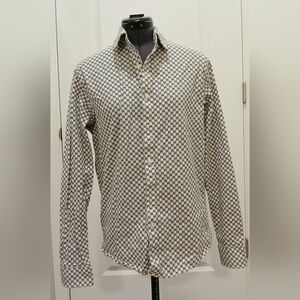 Men's Michael Kors Slim Fit Black & White‎ Button Down Dress Shirt